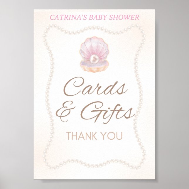 Affiche Panneau de jeu pour Baby Shower Pearl (Devant)