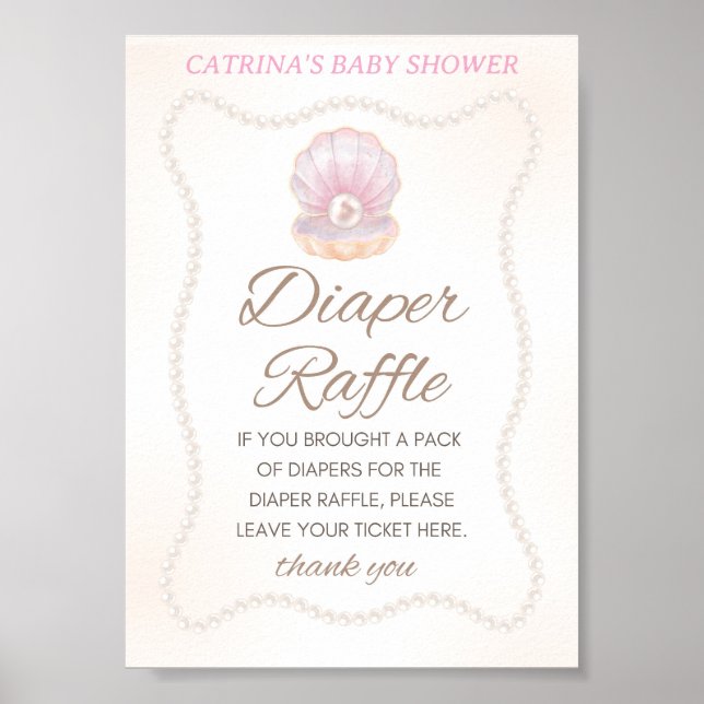 Affiche Panneau de jeu pour Baby Shower Pearl (Devant)