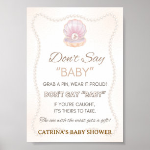 Affiche Panneau de jeu pour Baby Shower Perle