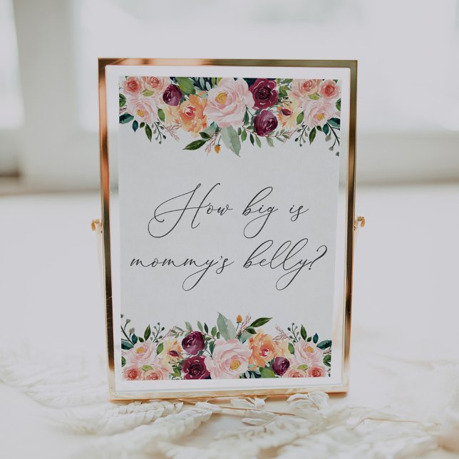 Affiche Panneau de jeu pour Baby Shower : Quelle est la ta (Créateur téléchargé)