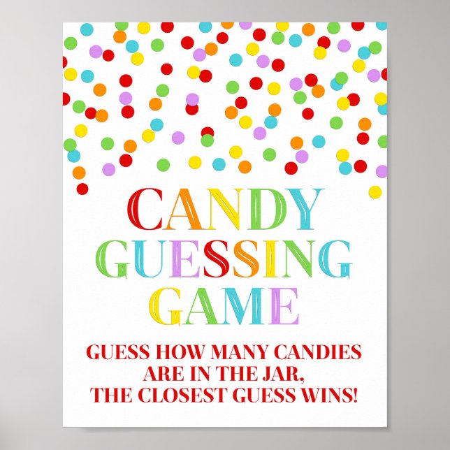 Affiche Panneau de jeu Rainbow Confetti Candy Guider (Devant)