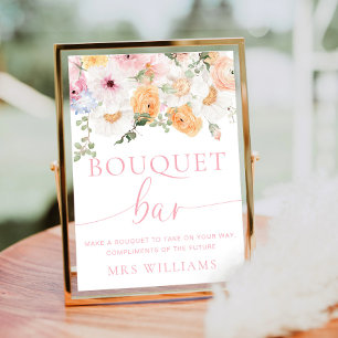 Affiche Panneau de la barre Bouquet Millie Floral