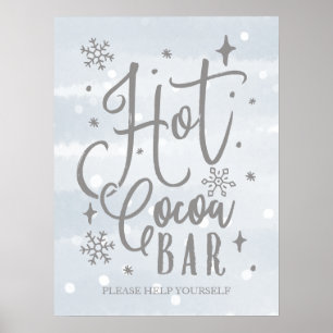 Affiche Panneau de la barre de cacao chaud Signe de l'hive