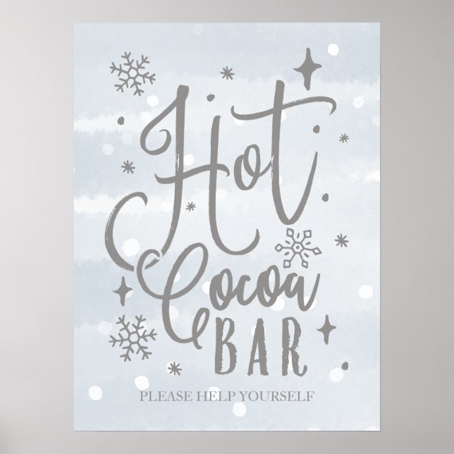 Affiche Panneau de la barre de cacao chaud Signe de l'hive (Devant)