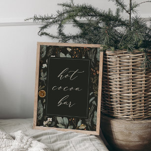 Affiche Panneau de la barre de cacao chaude de Noël botani