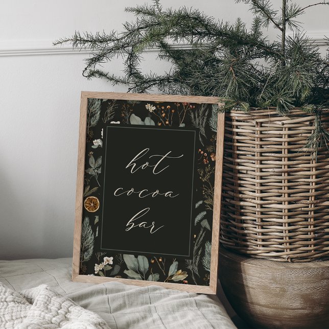 Affiche Panneau de la barre de cacao chaude de Noël botani (Créateur téléchargé)