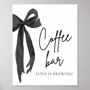 Affiche Panneau de la barre de café Aquarelle moderne Blac