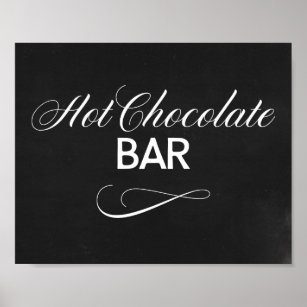 Affiche Panneau de la barre de chocolat chaud avec Arrière