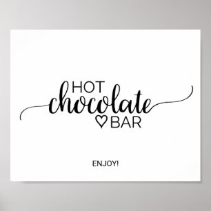 Affiche Panneau de la barre de chocolat chaud Calligraphie