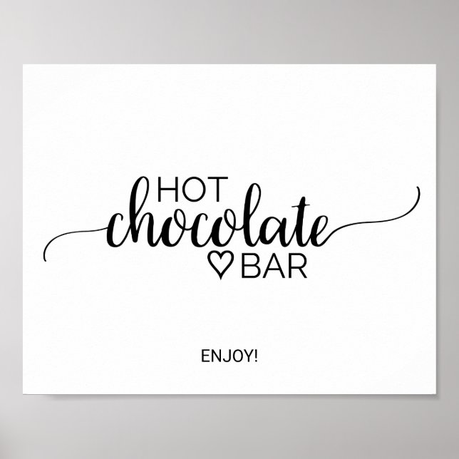 Affiche Panneau de la barre de chocolat chaud Calligraphie (Devant)