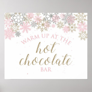 Affiche Panneau de la barre de chocolat chaud Winter Wonde