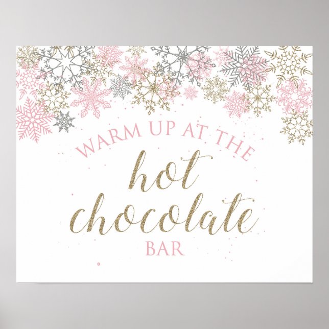 Affiche Panneau de la barre de chocolat chaud Winter Wonde (Devant)