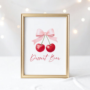Affiche Panneau de la barre de dessert Cherry Baby shower