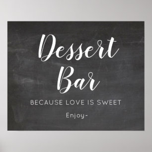 Affiche Panneau de la barre de dessert du Mariage de table