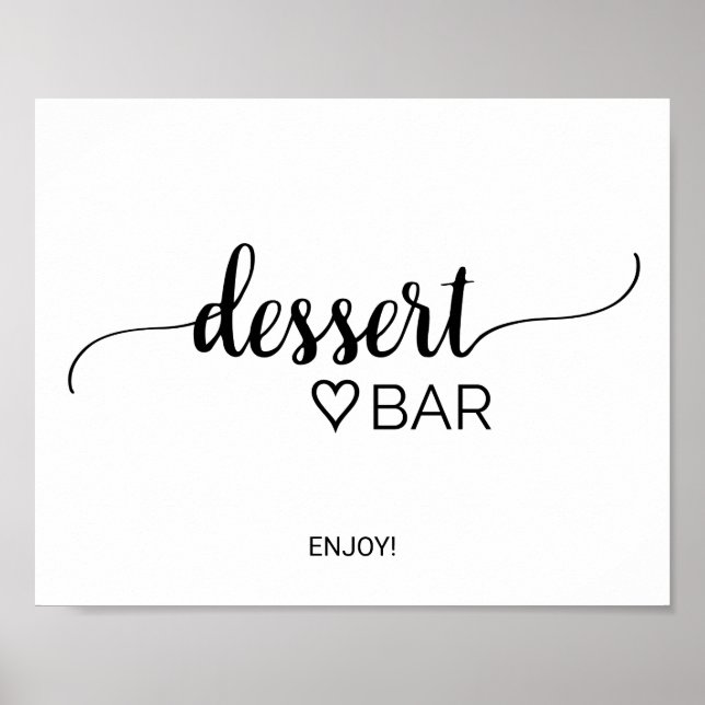 Affiche Panneau de la barre de dessert Noir Simple (Devant)