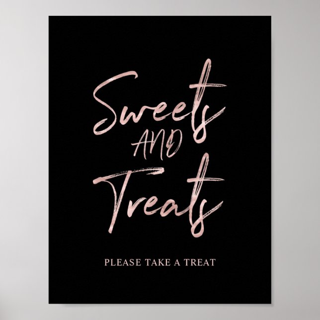 Affiche Panneau de la barre de dessert rose Gold Modern Br (Devant)