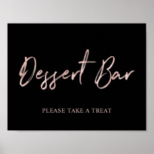 Affiche Panneau de la barre de dessert rose Gold Modern Br
