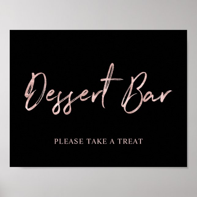 Affiche Panneau de la barre de dessert rose Gold Modern Br (Devant)