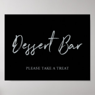 Affiche Panneau de la barre de dessert Silver Modern Brush