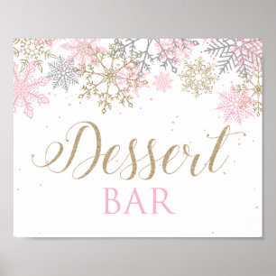 Affiche Panneau de la barre de dessert Winter Wonderland