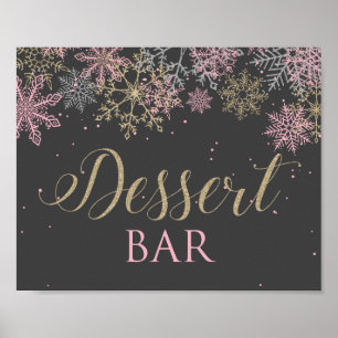 Affiche Panneau de la barre de dessert Winter Wonderland