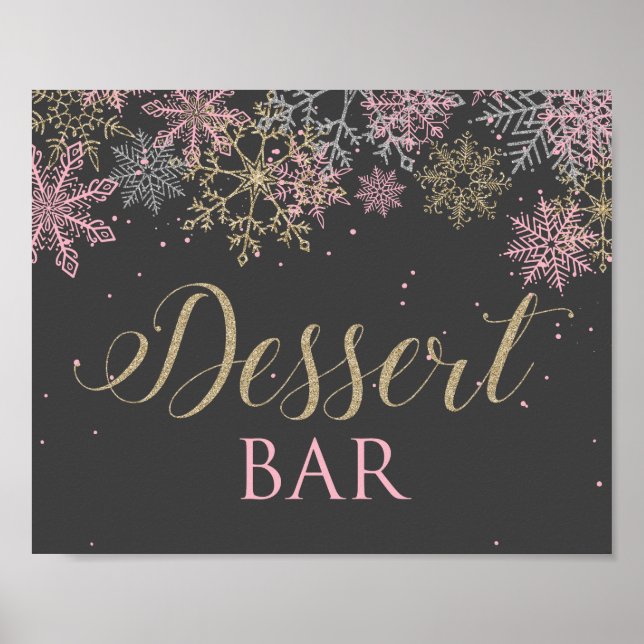 Affiche Panneau de la barre de dessert Winter Wonderland (Devant)