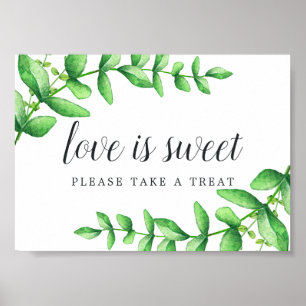 Affiche Panneau de la barre de desserts Mariage de l'aquar