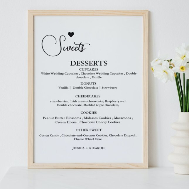 Affiche Panneau de la barre de desserts mariage minimalist (Créateur téléchargé)