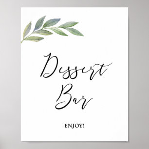 Affiche Panneau de la barre de desserts Olive Feuille de v