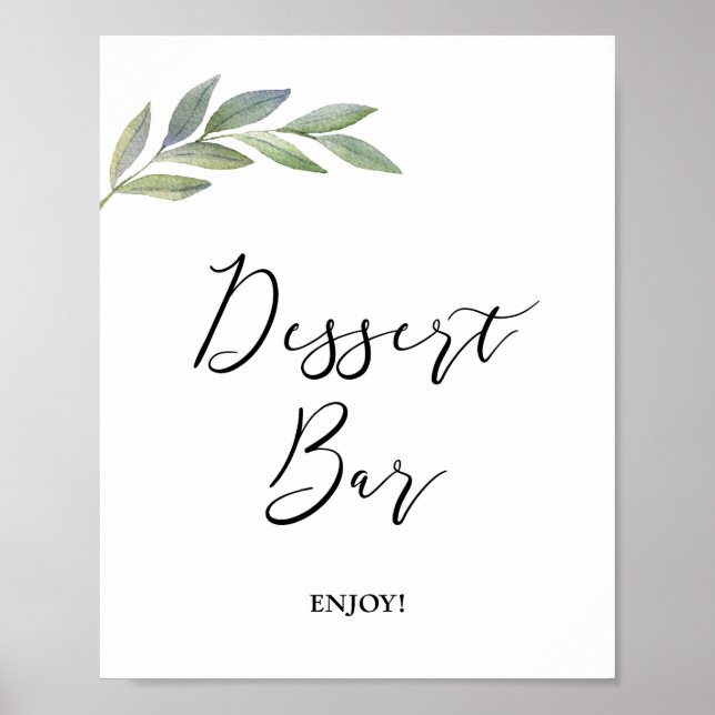 Affiche Panneau de la barre de desserts Olive Feuille de v (Devant)