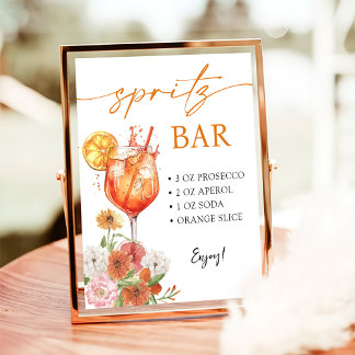 Affiche Panneau de la barre de Fête des mariées Aperol Spr