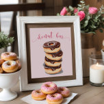 Affiche Panneau de la barre de Fête des mariées de Donut r<br><div class="desc">Panneau de la barre de Fête des mariées de Donut rose</div>