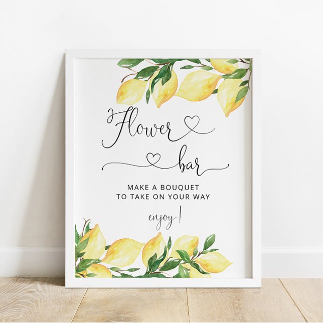 Affiche Panneau de la barre de fleurs citron citron Fête d (Créateur téléchargé)