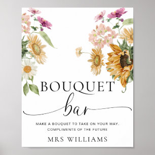 Affiche Panneau de la barre de fleurs de fleurs de tournes