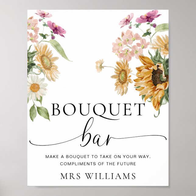 Affiche Panneau de la barre de fleurs de fleurs de tournes (Devant)