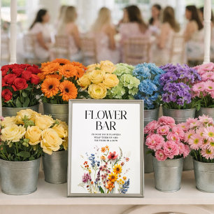 Affiche Panneau de la barre de fleurs en Baby shower Fleur