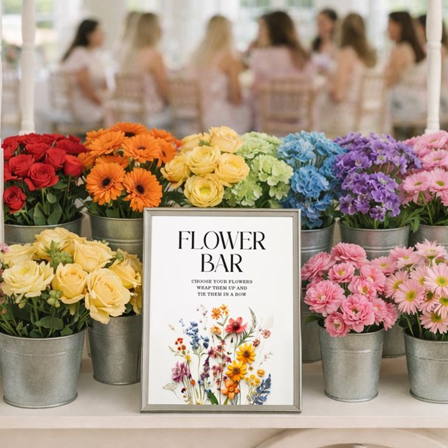 Affiche Panneau de la barre de fleurs en Baby shower Fleur (Créateur téléchargé)