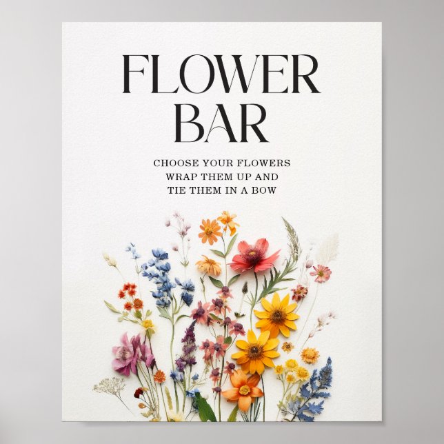 Affiche Panneau de la barre de fleurs en Baby shower Fleur (Devant)