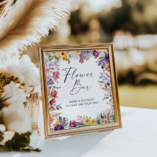 Affiche Panneau de la barre de fleurs Fête des mariées de 