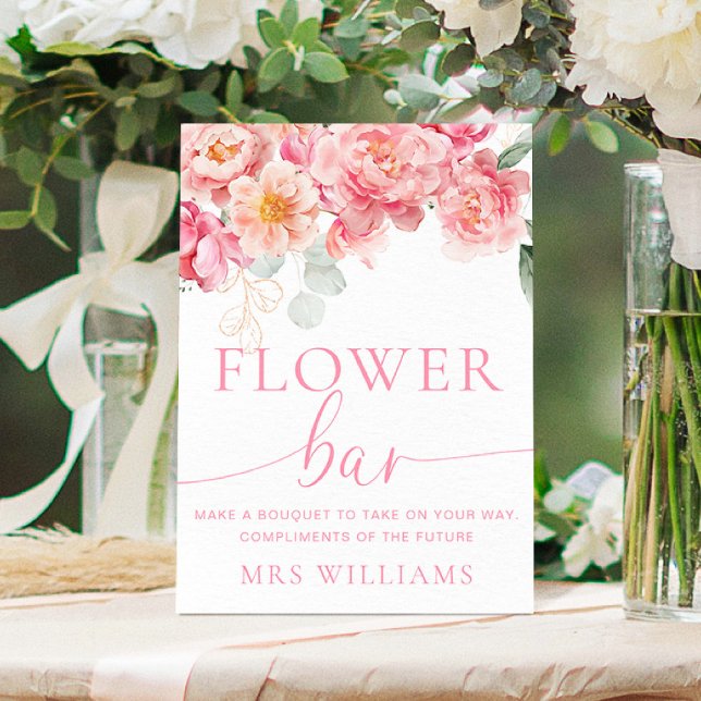 Affiche Panneau de la barre de fleurs florales Piper Peony (Flower Bar Sign Piper Peony )