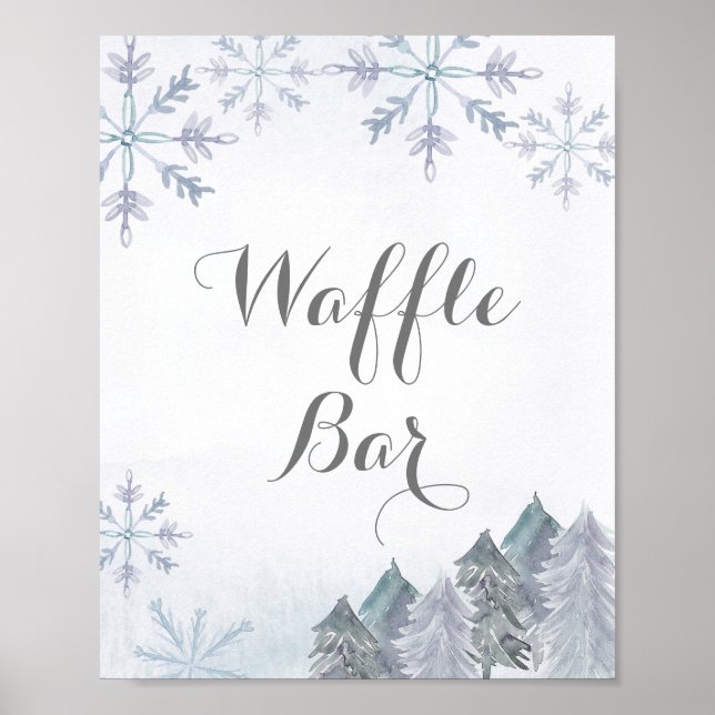 Affiche Panneau de la barre de gaufre Silver Winter Misty (Devant)