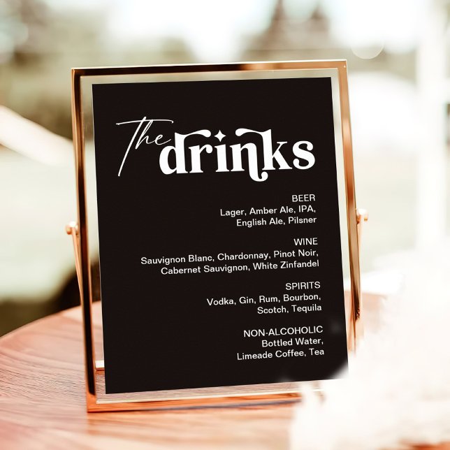 Affiche Panneau de la barre de Mariage du menu Black Drink (Créateur téléchargé)