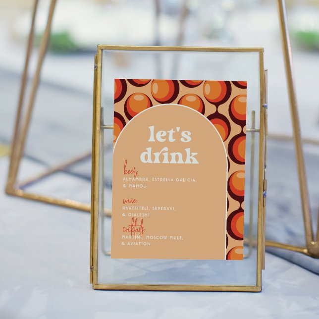 Affiche Panneau de la barre de Mariage super les années 70 (Sign Mock-up)