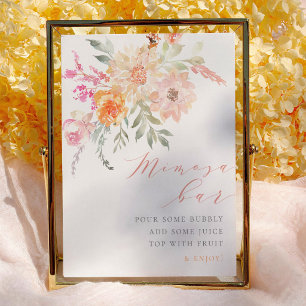 Affiche Panneau de la barre de Mimosa Blush Turquoise Flor