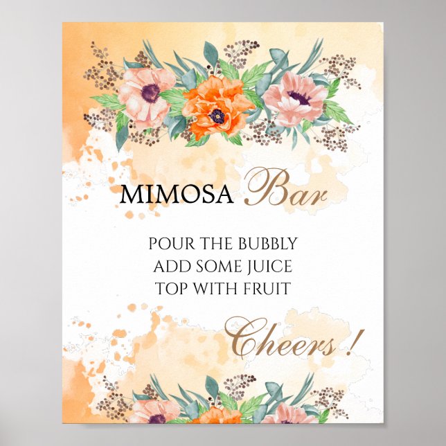 Affiche Panneau de la barre de mimosa de coquelicots pour  (Devant)