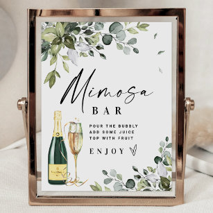 Affiche Panneau de la barre de Mimosa Fête des mariées ver