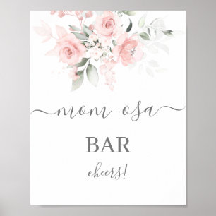 Affiche Panneau de la barre de mimosa rose pâle