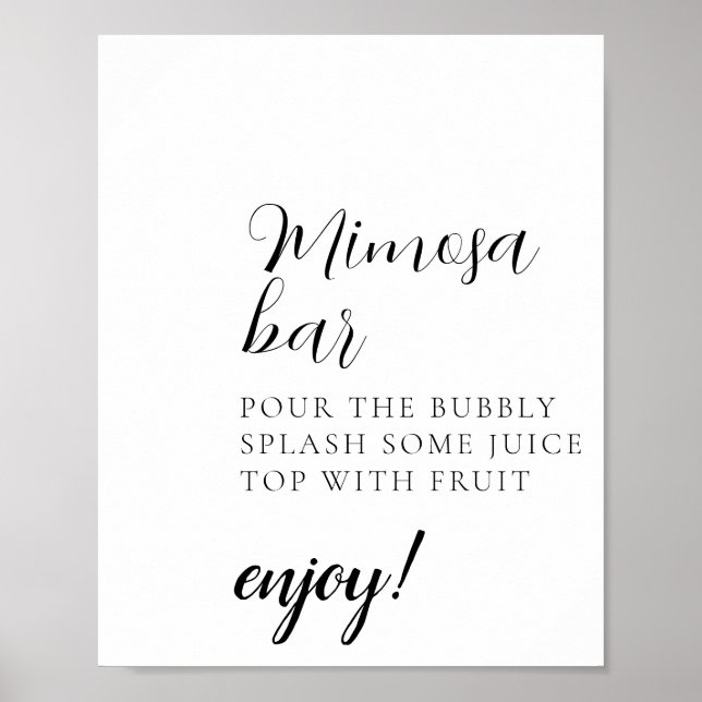 Affiche Panneau de la barre de miniature Mimosa Script (Devant)