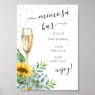 Affiche Panneau de la barre de tournesol d'aquarelle