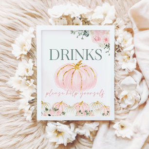 Affiche Panneau de la barre des boissons Little Citrouille